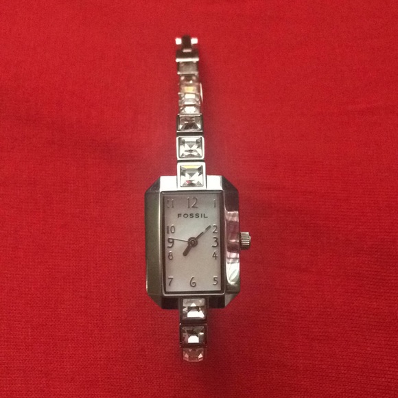 Fossil Accessories Fossil Ladies Watch And Bracelet With Cz Stones
